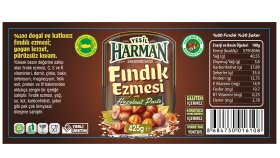 Yeşilharman fındık ezmesi  etiketi