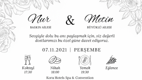 Sade & Şık Dikey Düğün Davetiyesi – Örnek Tasarım