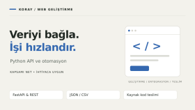 Python ile API entegrasyonu ve otomasyon geliştiririm