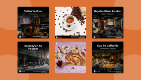 Cup Be Coffee İçin Sosyal Medya Tasarımları