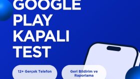 Google Play için 12+ cihaz ile kapalı test yaparım
