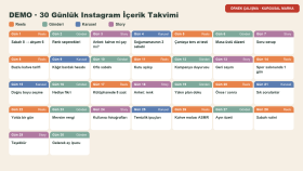 Örnek Instagram İçerik Planı ve Gönderiler
