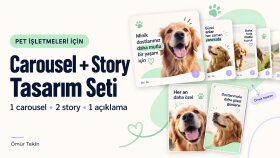 pet işletmenize Instagram carousel ve story hazırlarım