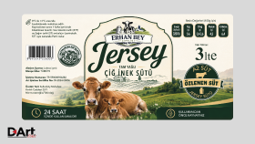 Erhan Bey Çiftliği - Jersey Süt Etiket Tasarımı