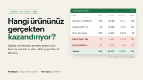 pazaryeri satıcılarına Excel ile kâr ve stok dosyası kurarım