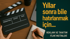 reklam filmleriniz için slogan üretir ve metin yazarım