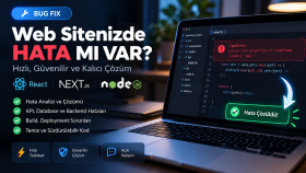 react, next.js ve node.js hatalarını gideririm