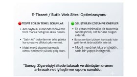 X E-Ticaret / Butik Web Sitesi Optimizasyonu