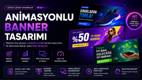 dikkat çeken animasyonlu banner tasarımları yaparım