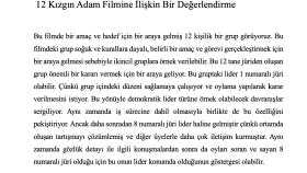 12 Kızgın Adam Filmine İlişkin Bir Değerlendirme