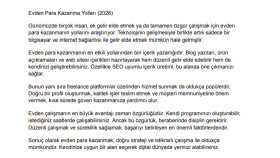 Evden Para Kazanma – Örnek Blog Yazısı