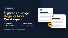 Türkçe İngilizce arası profesyonel ve doğal çeviri yaparım