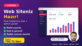 Laravel ile profesyonel web sitesi ve admin paneli yaparım