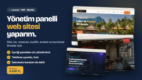 Laravel ile yönetim panelli web sitesi yaparım