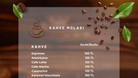 kafe ve restoranlar için menü ve fiyat listesi tasarlarım