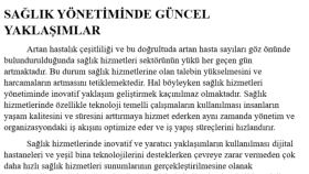 Sağlık Yönetiminde Güncel Yaklaşımlar 