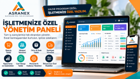 işletmenize özel yönetim paneli geliştiririm