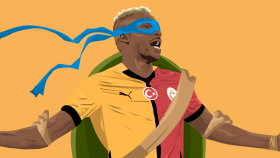 Victor Osimhen Ninja Kaplumbağa Füzyon İllüstrasyonu