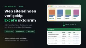 Python ile web sitelerinden veri çekip Excel'e aktarırım