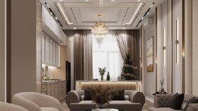 Salon tasarım; İç mimari 3D perspektifi 
