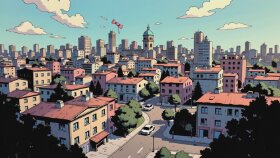 3d City Render - The Candy City