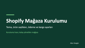 Shopify web sitenizi tasarlayıp kurabilirim