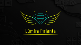 Minimalist Elmas ve Melek Kanatları Logosu