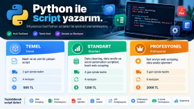 python ile istediğiniz scripti yazarım