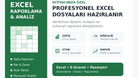 profesyonel excel dosyaları, raporlama ve analiz yapabilirim