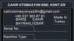 autocad metal etiket ve leksan tasarımı