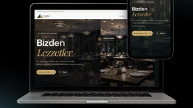 Restoranlar için modern ve şık web sitesi.