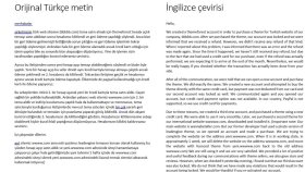 Profesyonel ve Hızlı Çeviri  - Türkçe/İngilizce