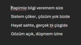 Örnek sözlerimden biri özgün ve derin