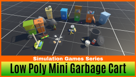 Low Poly Mini Garbage Cart