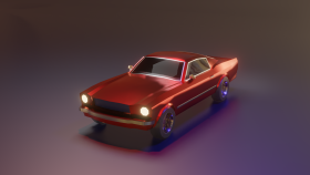 1965 Ford Mustang Lowpoly Game-ready İş örneği