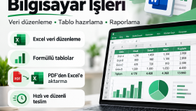  Excel veri düzenleme ve raporlama işleri yaparım