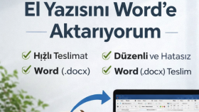 el yazısı metinleri word ortamına hatasız aktarırım