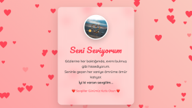 Sevgiliye özel harika romantik sürpriz web siteleri yaptım