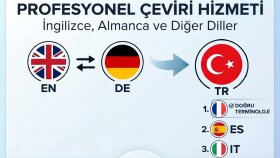İngilizce ve Almanca başta olmak üzere profesyonel çeviri