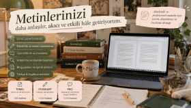 her türlü metin için yazım, düzenleme ve inceleme yapıyorum