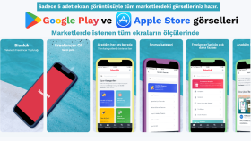 Google Play ve Apple Store mağaza görsel tasarımı