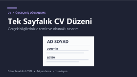 özgeçmişinizi düzenli tek sayfalık CV’ye dönüştürürüm