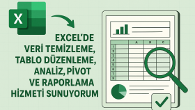 Excel'de istediğiniz her türden çalışmayı yaparım