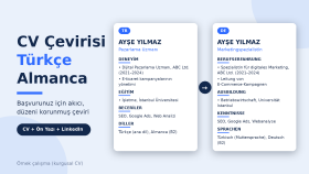 Türkçe-Almanca CV hazırlamanıza yardımcı olurum