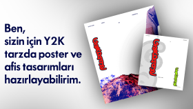 Y2K tarzda poster ve afiş tasarımları yapabilirim