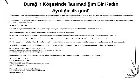 Durağın Köşesinde Tanımadığım Bir Kadınnn— Ayrılığın ilk günü —