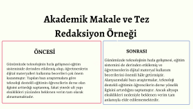 Akademik Metin ve Tez Redaksiyon Örneği
