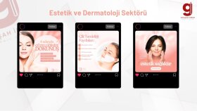Estetik ve Dermatoloji Sektörü Sosyal Medya Post Tasarımları