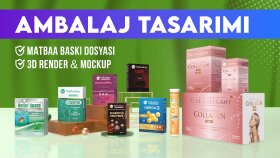 ambalaj, etiket, koli, kutu gibi ihtiyaçlarınızı tasarlarım
