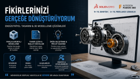 Fusion 360 ile 3D CAD tasarımları ve teknik çizim üretirim